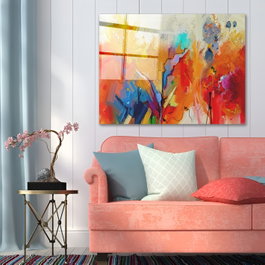 Wallity Cuadro decorativo de vidrio templado Multicolor 70 x 100 cm